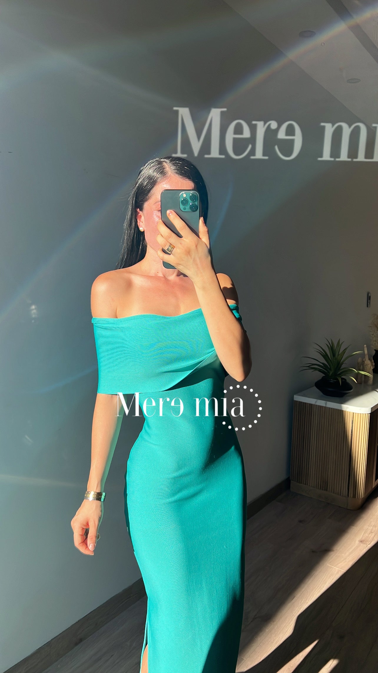 Vestido turq hombros olan