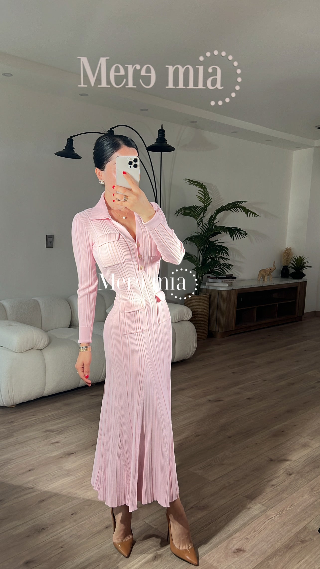 Vestido rosa cuello ml