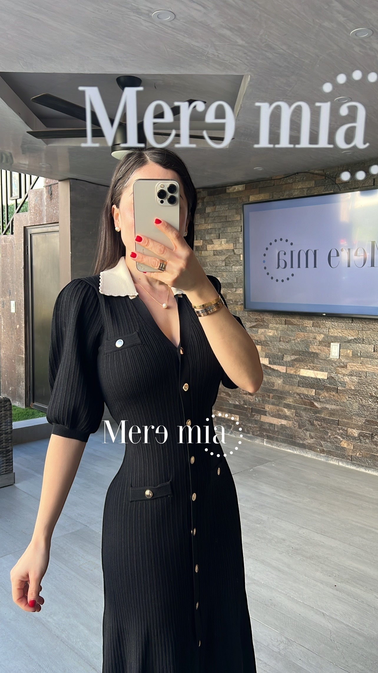 Vestido negro rayado mc