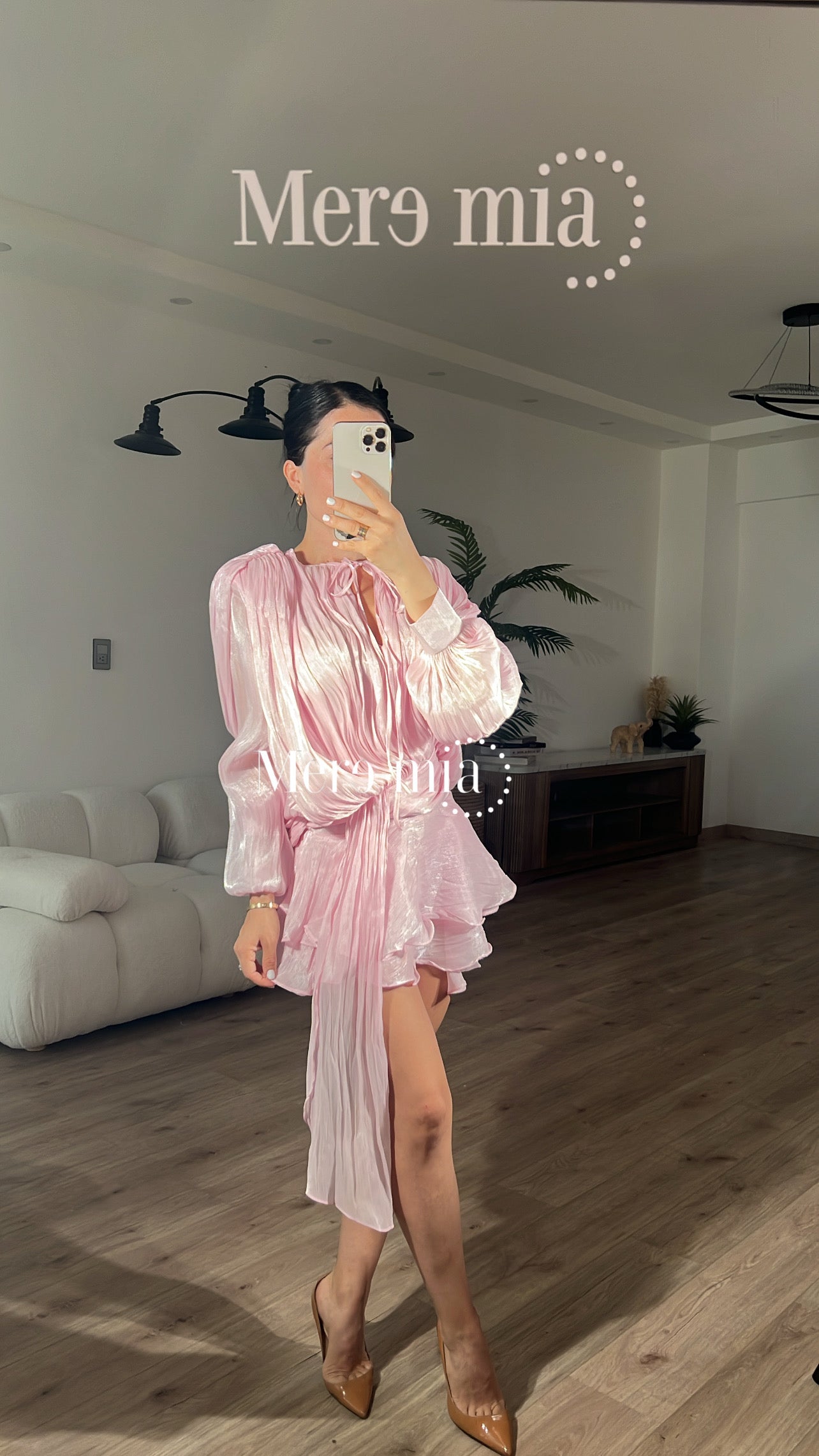 Vestido rosa olanes