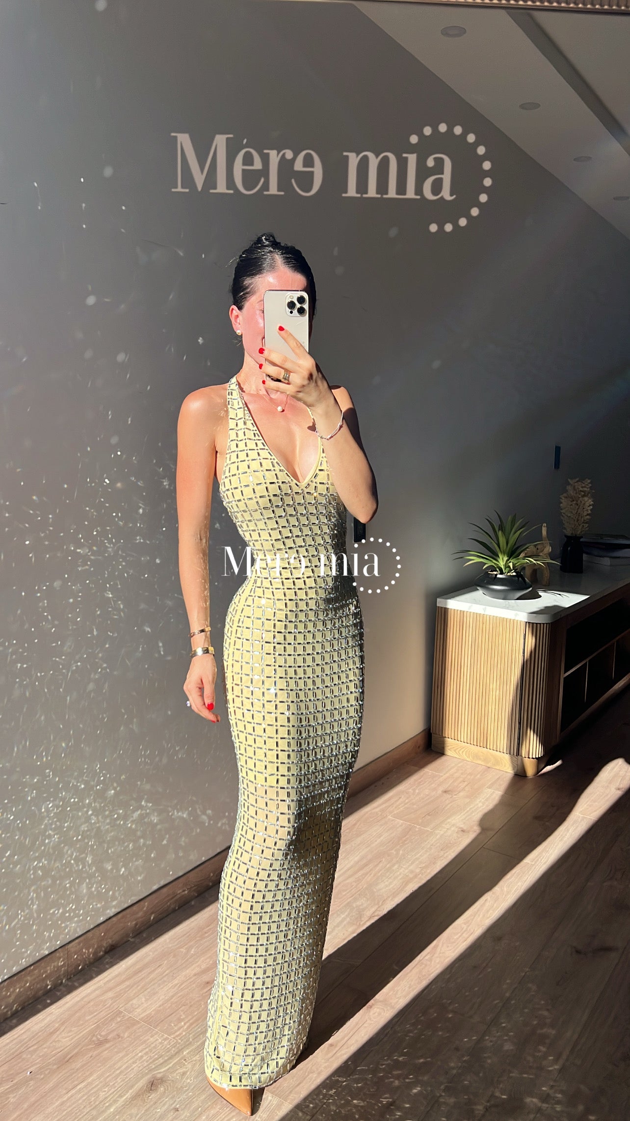 Vestido am halter cuad