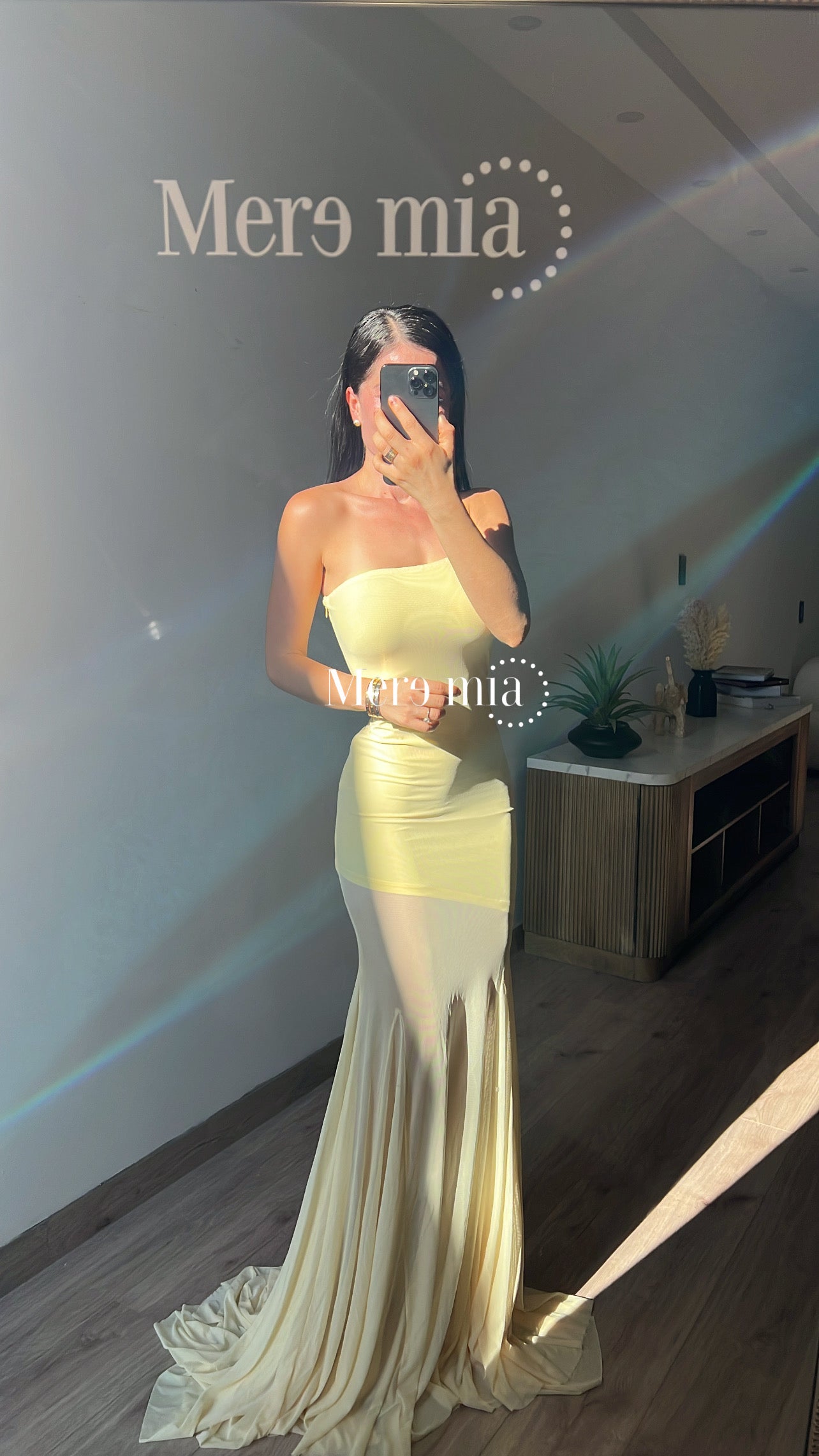 Vestido amarillo malla