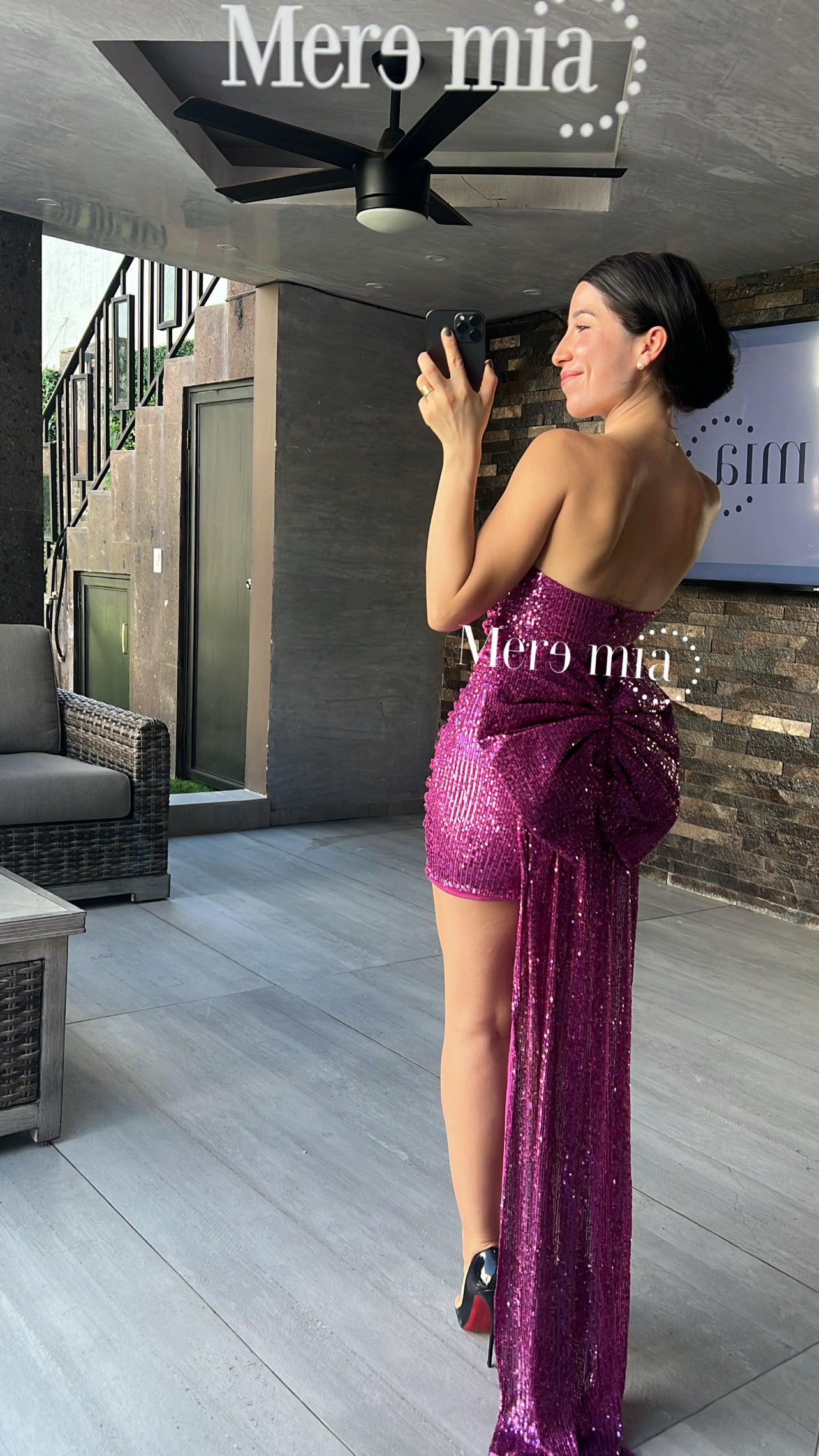 Vestido morado moño lent
