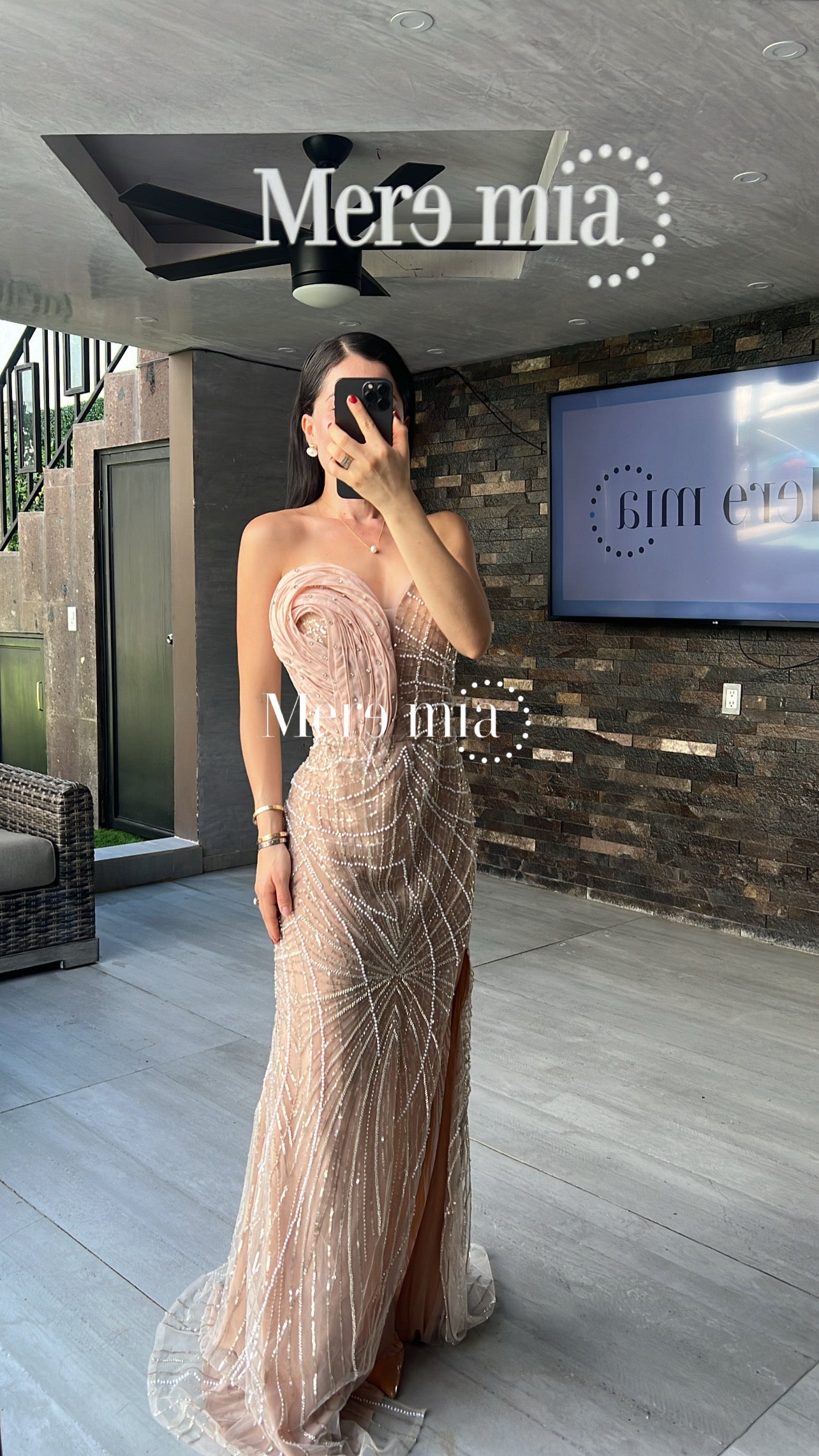 Vestido moka perlas lent