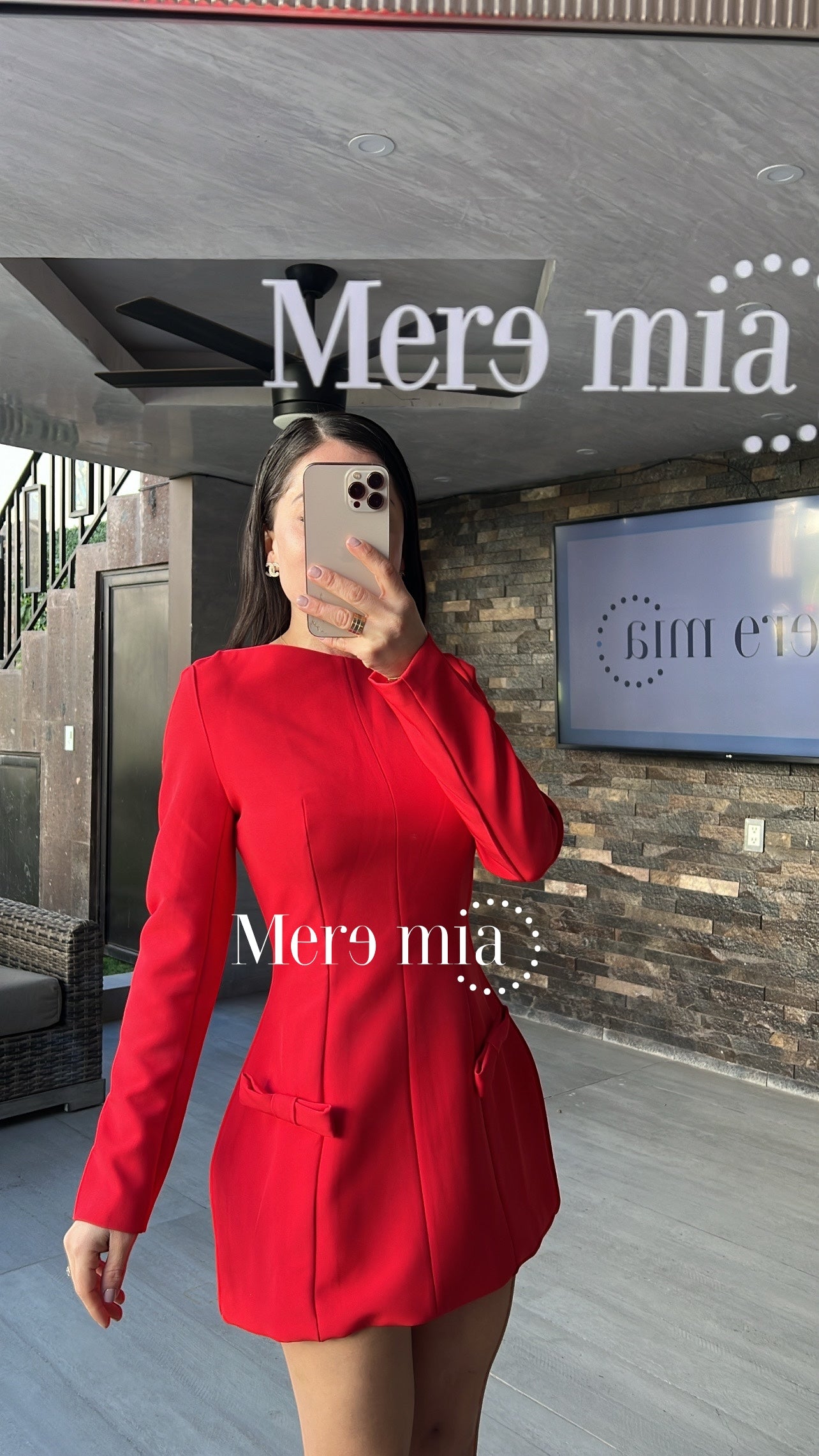 Vestido rojo bolsas corto
