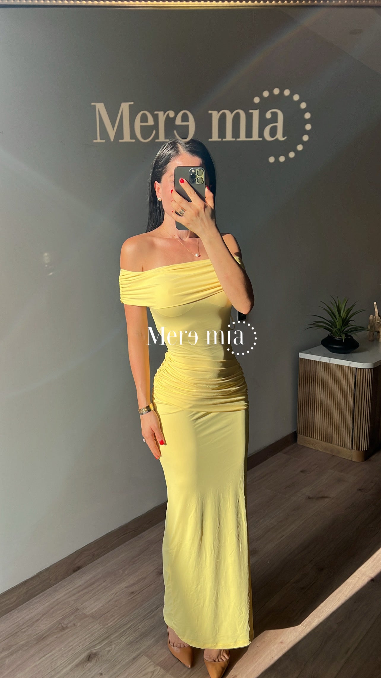 Vestido amarillo ml plisado
