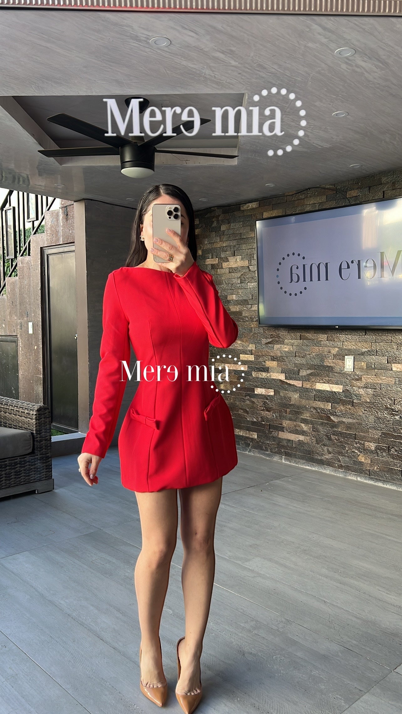 Vestido rojo bolsas corto