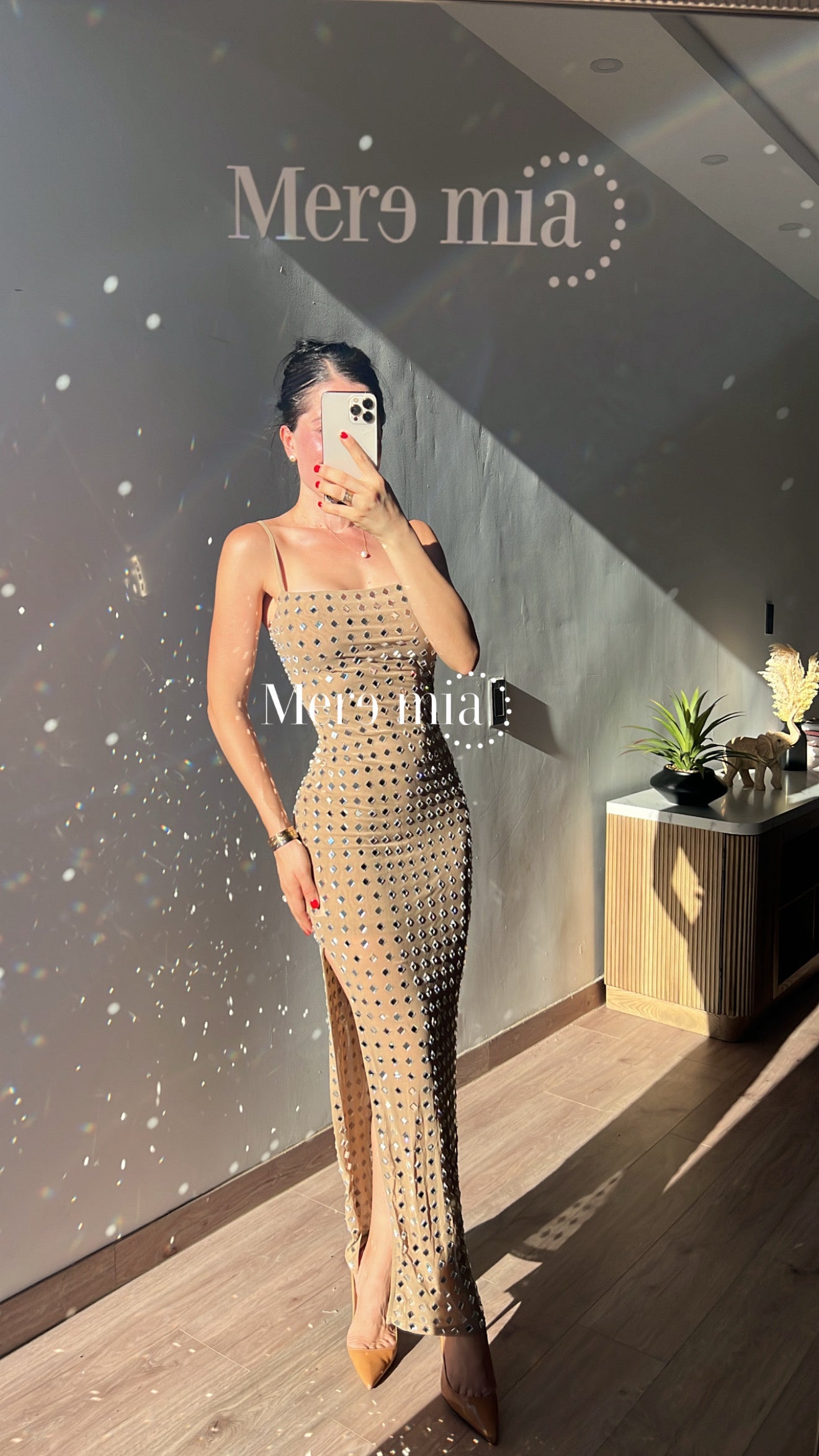 Vestido moka rombo plata