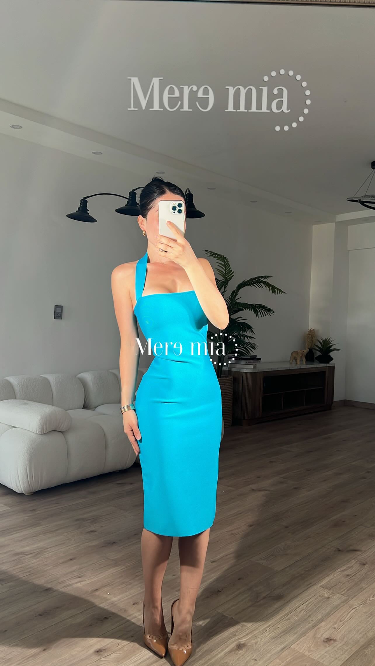 Vestido halter turq