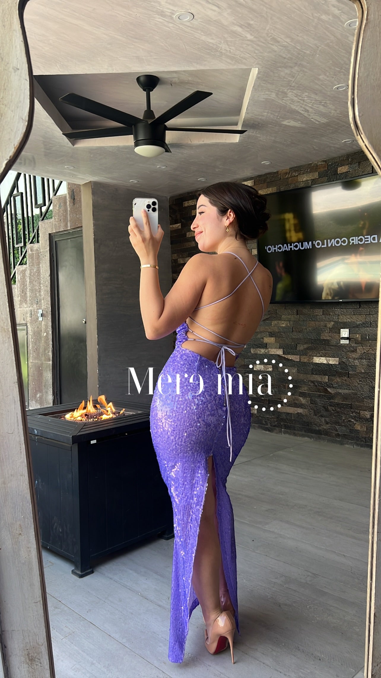 Vestido lentejuela lila